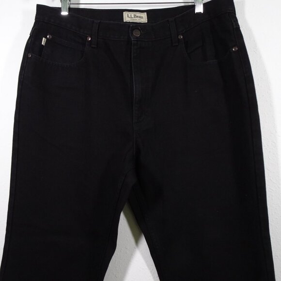 LL Bean Denim Jeans Men's Size 38x32 Black Cotton Classic Fit - Picture 2 of 9